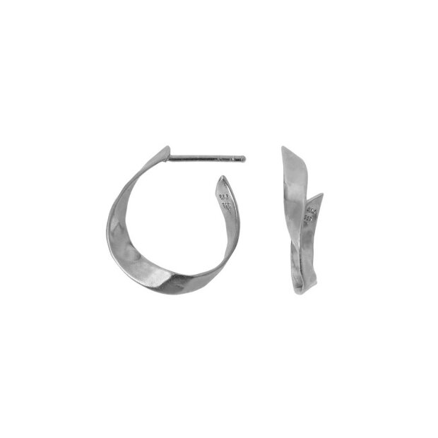 TWISTED HAMMERED CREOL EARRING - RIGHT 1PC | SØLV