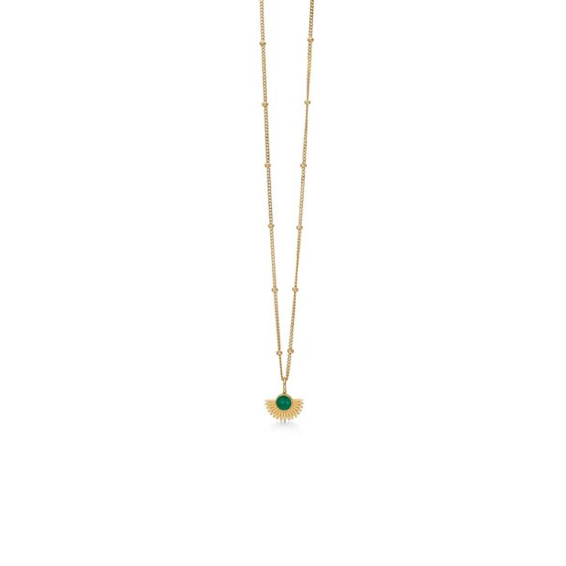 ENAMEL COPENHAGEN - SOLEIL NECKLACE | FORGYLDT M/PETROL GREEN