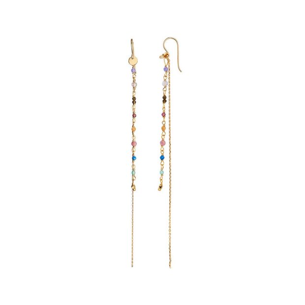 PETIT GEMSTONES WITH LONG CHAIN EARRING BERRY MIX | FORGYLDT