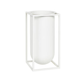 BY LASSEN - KUBUS VASE LOLO 12X12X24 CM | HVID
