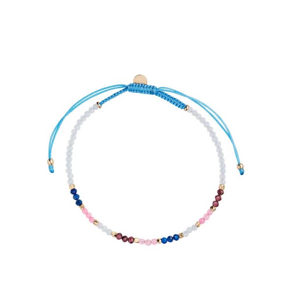 STINE A - ICEBLUE RAINBOW MIX WITH BLUE CHALCEDONY, GARNET, LAPIS AND PINK JADE