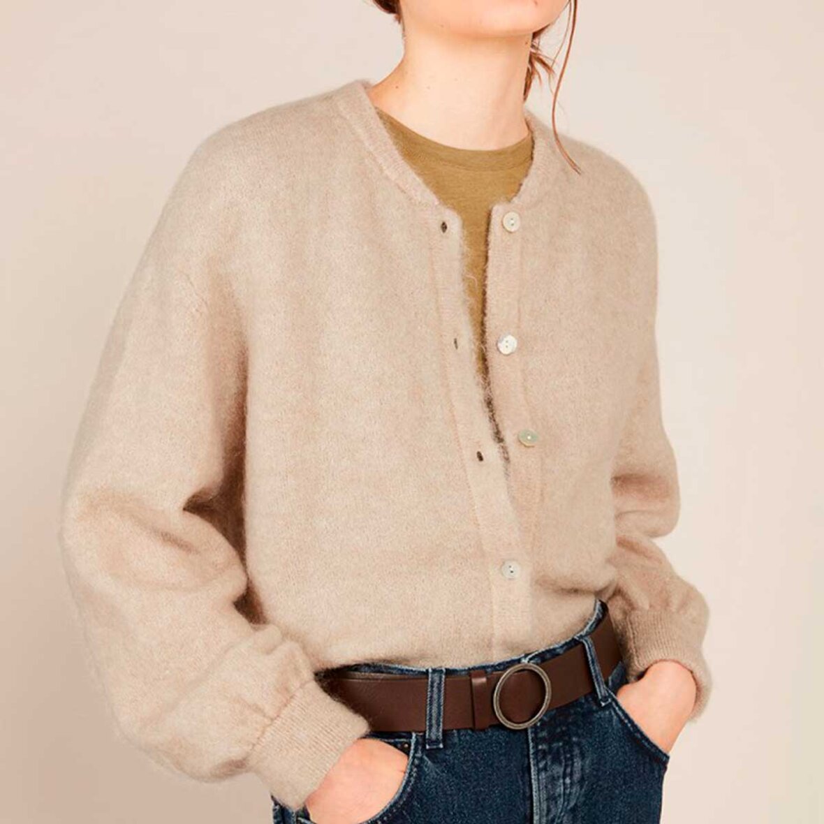 AMERICAN VINTAGE ZABIDOO CARDIGAN MOUTON CHINE Stokværk