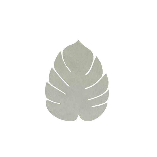 Glassmat Monstera Leaf Nupo 14x12cm | Olive Green Fra Linddna