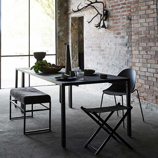 MUUBS - BRONX BÆNK 90X50X38 CM | SORT/GRÅ