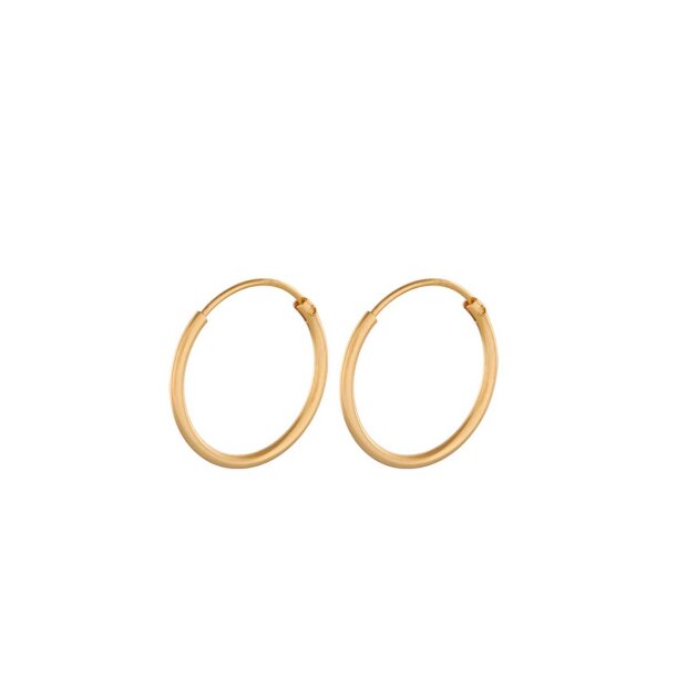 Billede af Micro Plain Hoops 15mm | Forgyldt Fra Pernille Corydon