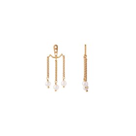 STINE A - DANCING THREE PEARLS BEHIND EAR ØRERING 1PC | FORGYLDT