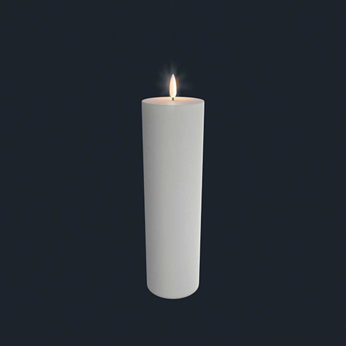 UYUNI PILLAR CANDLE 7,3 X 25 CM HVID Stokværk