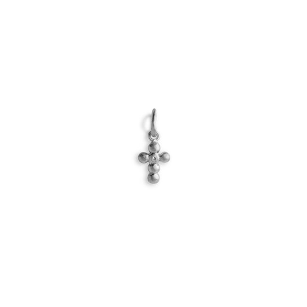 8: Cross Pendant W/1 Diamond | Sølv Fra Jane Kønig