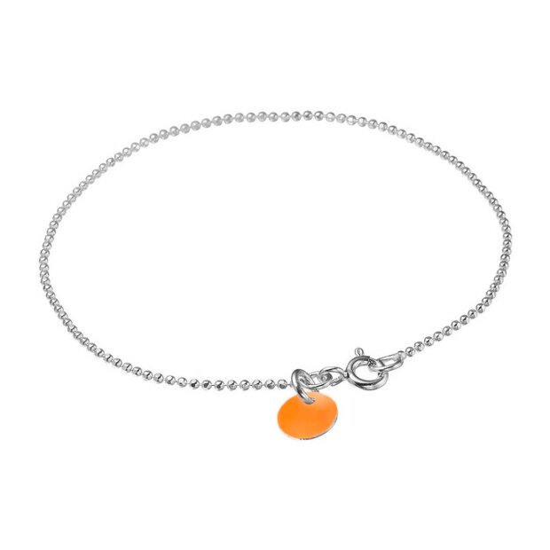Bracelet Ball Chain, Sølv M/apricot Fra Enamel Copenhagen