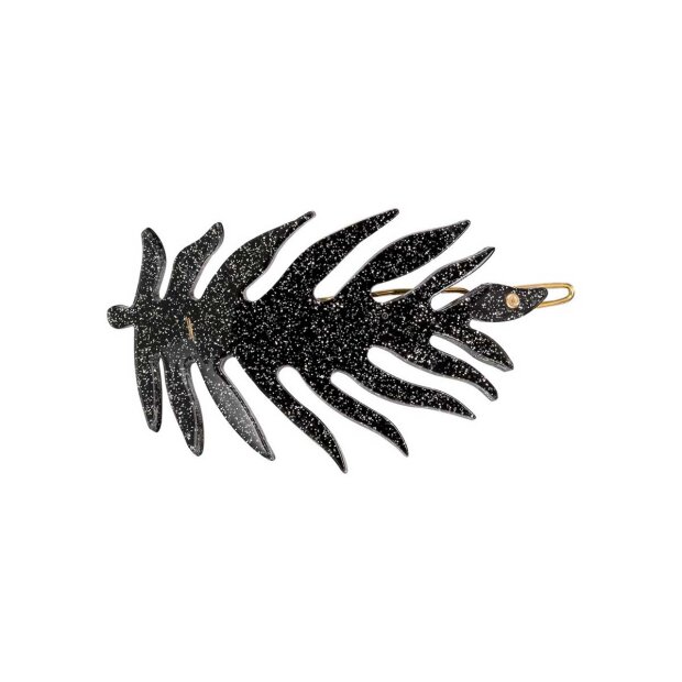 Pico Smykker - LEAF HAIR PIN | BLACK GLITTER