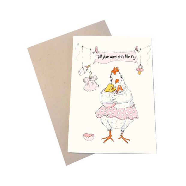 Billede af A6 Kort 11,5x16 Cm | It's A Girl Fra Mouse & Pen