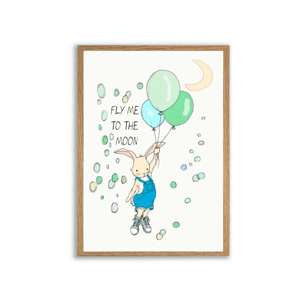 A3 Plakat 29x42 Cm | Fly Me To The Moon Boy Fra Mouse & Pen