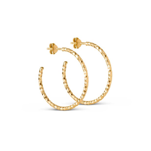 ENAMEL COPENHAGEN - DIAMOND CUT HOOPS LARGE | FORGYLDT