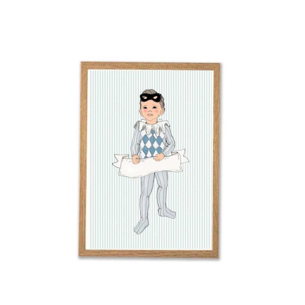 A4 Plakat 21x30 Cm | Little Harlekin Boy Fra Mouse & Pen