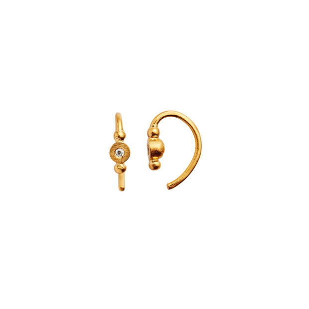 Billede af Petit Bon-bon White Zircon Earring Piece | Forgyldt Fra Stine A
