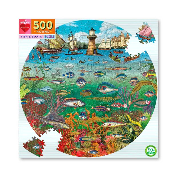 Fisk Og Både Puslespil 500 Brikker Fra Eeboo