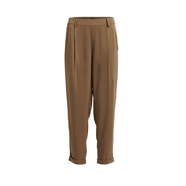 RABENS SALONER - AGENO SOLID SEAMED PLEAT PANT | ARMY