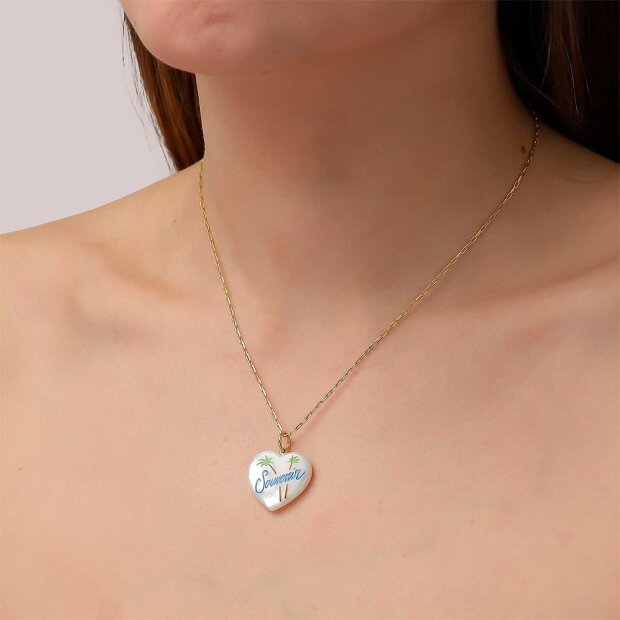 JANE KØNIG - SOUVENIR HEART WITH ENAMEL | FORGYLDT