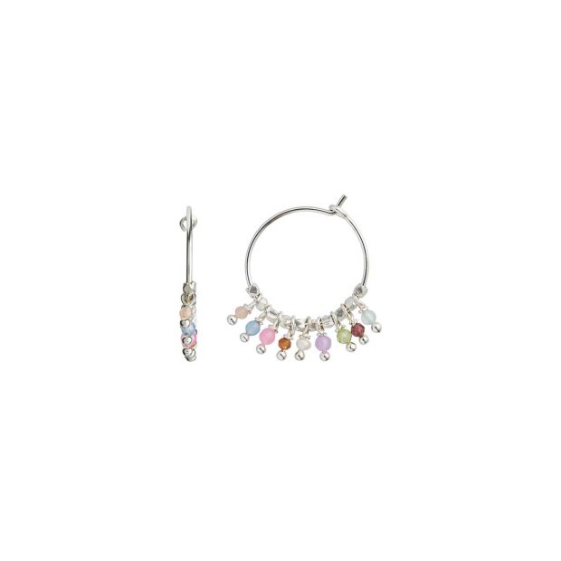 Billede af Petit Rainbow Hoop With Stones - Pastel Mix | Sølv Fra Stine A