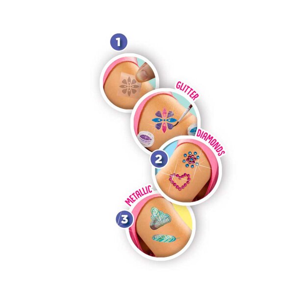 SES CREATIVE - 3 I 1 GLITTER TATOVERINGER