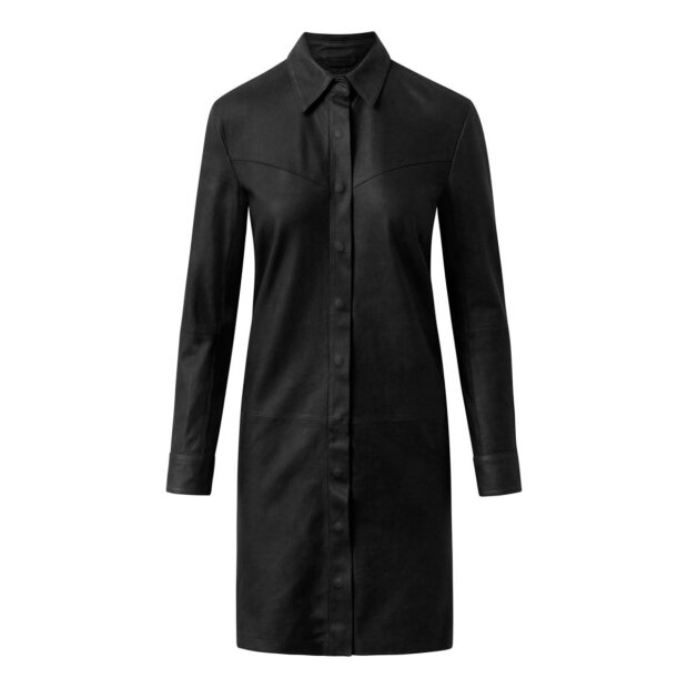 DEPECHE - LANG SKINDSKJORTE | SORT