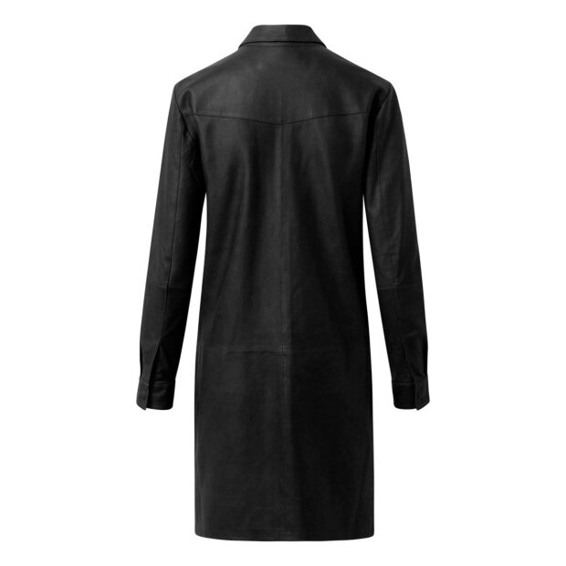 DEPECHE - LANG SKINDSKJORTE | SORT