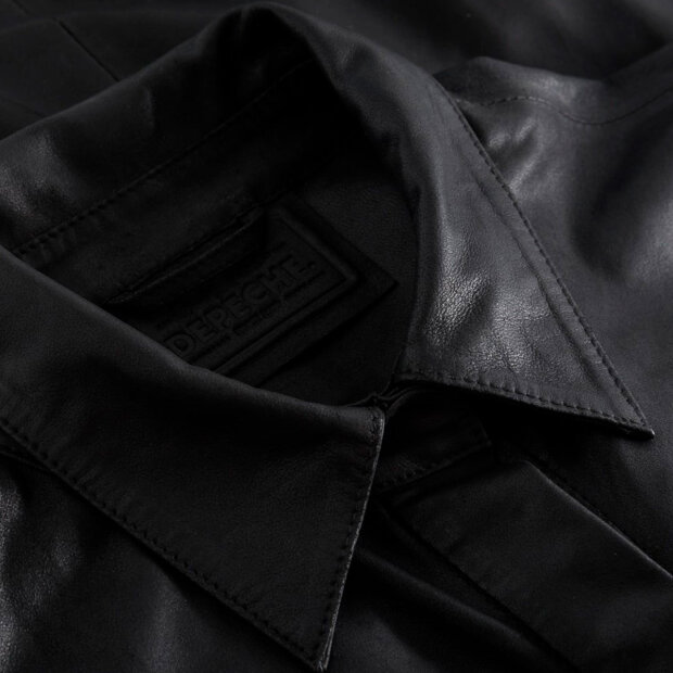 DEPECHE - LANG SKINDSKJORTE | SORT