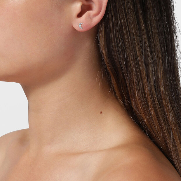 JANE KØNIG - REFLECTION STUD HALFMOON 1PC | SØLV