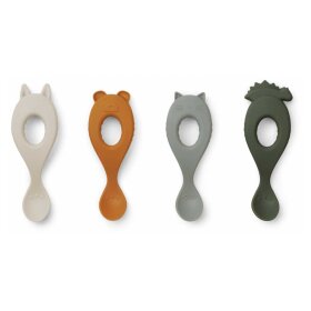 LIEWOOD - LIVA SILICONE SPOON 4-PACK | HUNTER GREEN MIX