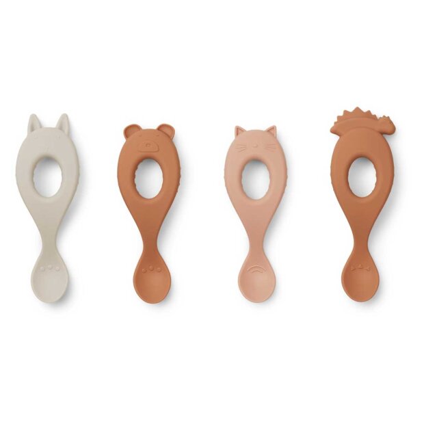 LIEWOOD - LIVA SILICONE SPOON 4-PACK | ROSA MIX