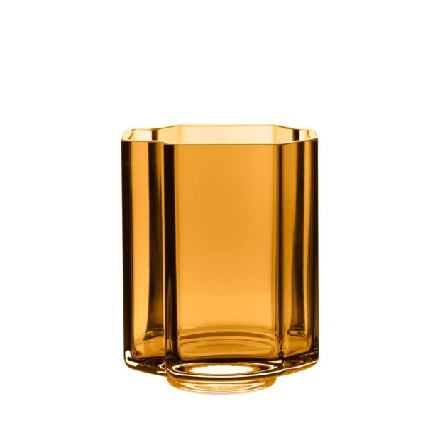 Billede af Funki Light Assymetric Vase H13cm | Amber Fra Louise Roe