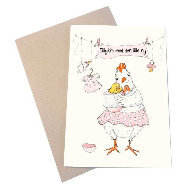 Billede af A6 Kort 11,5x16 Cm | Tillykke Med Den Lille Ny/pige Fra Mouse & Pen