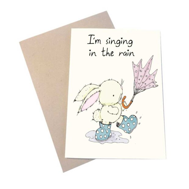 Billede af A6 Kort 11,5x16 Cm | Singing In The Rain Fra Mouse & Pen