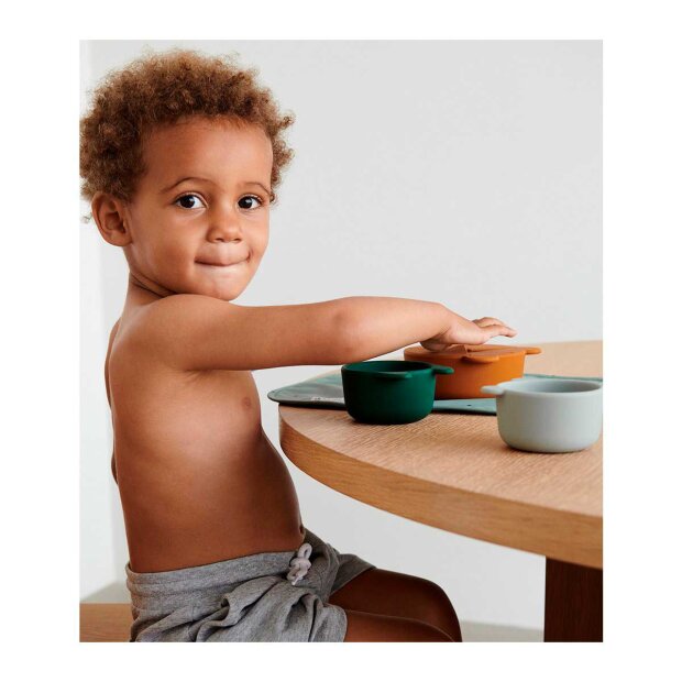LIEWOOD - MALENE SILICONE SKÅL - 4 STK | GREEN MULTI MIX