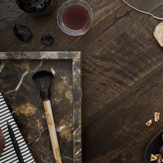 COZY LIVING - JILLY MARMOR BAKKE 30X30 CM | TOFFEE