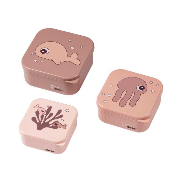 Billede af Snackbox Sæt 3 Stk Sea Friends Powder Fra Done By Deer
