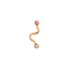 STINE A - BIG WAVE EARRING WITH PASTEL PINK & BLUE STONES | FORGYLDT