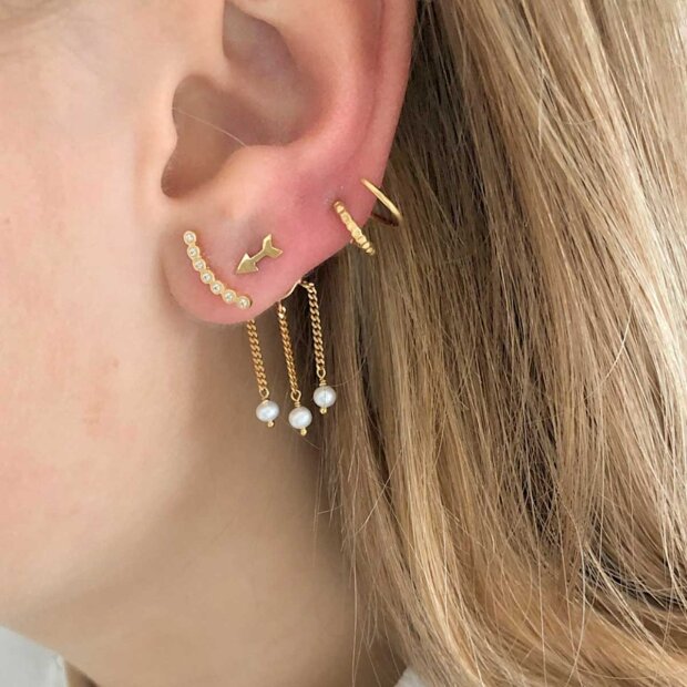 STINE A - PETIT LOVE ARROW ØRERING 1 STK. | FORGYLDT