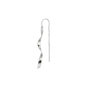 STINE A - LONG TWISTED HAMMERED EARRING 1 STK. | SØLV