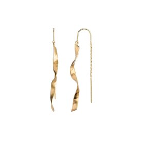 STINE A - LONG TWISTED HAMMERED EARRING 1 STK. | FORGYLDT