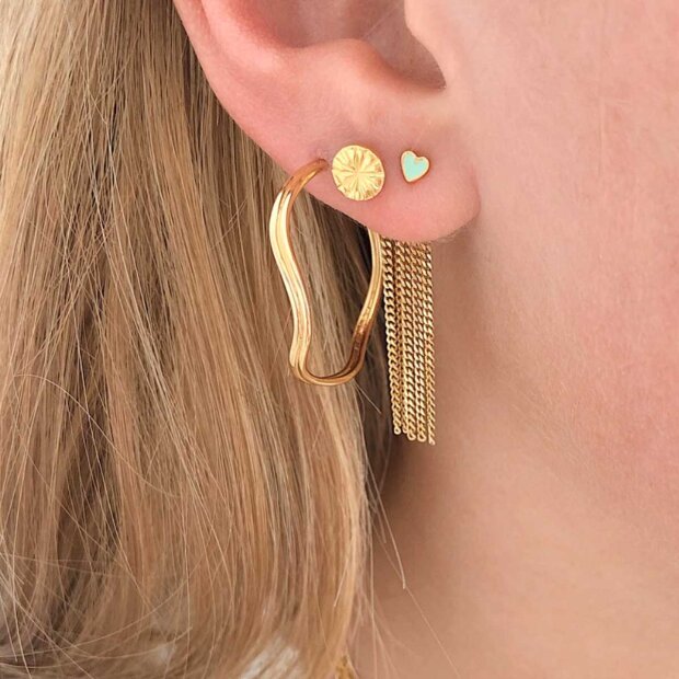 STINE A - DANCING CHAINS LONG BEHIND EAR ØRERINGE 1 STK. | FORGYLDT