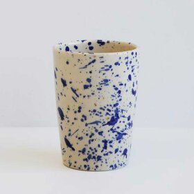 BORNHOLMS KERAMIKFABRIK - TALL CUP H10,5CM  | BLUE SPLASH