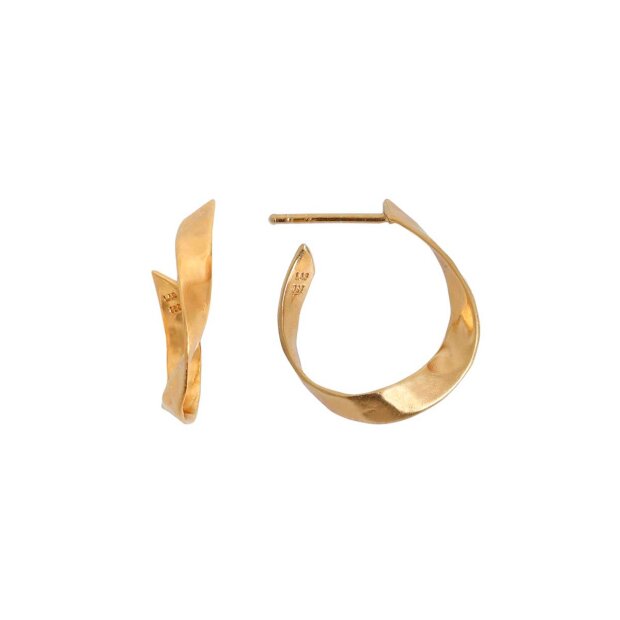 Billede af Twisted Hammered Creol Earring 1 Stk. | Forgyldt Fra Stine A