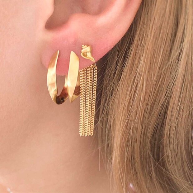 STINE A - TWISTED HAMMERED CREOL EARRING | FORGYLDT