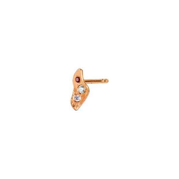 Billede af Tres Petit Ile De L'amour Earring W/ Burgundy, Iceblue And Light Purple | Forgyldt Fra Stine A