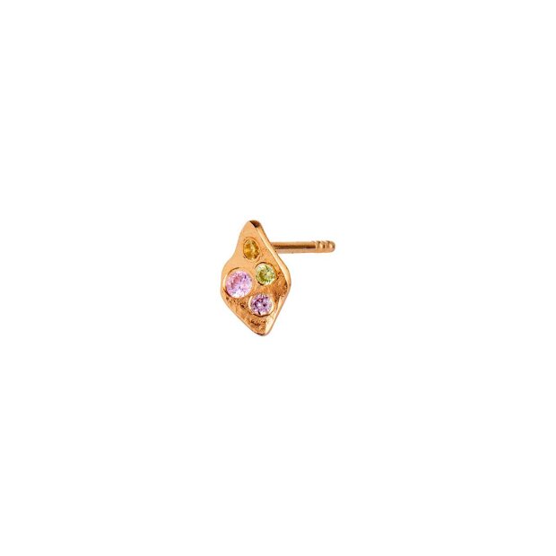 #3 - Petit Ile De L'amour With Stones Earring Light Pink Sorbet 1 Pc | Forgyldt Fra Stine A