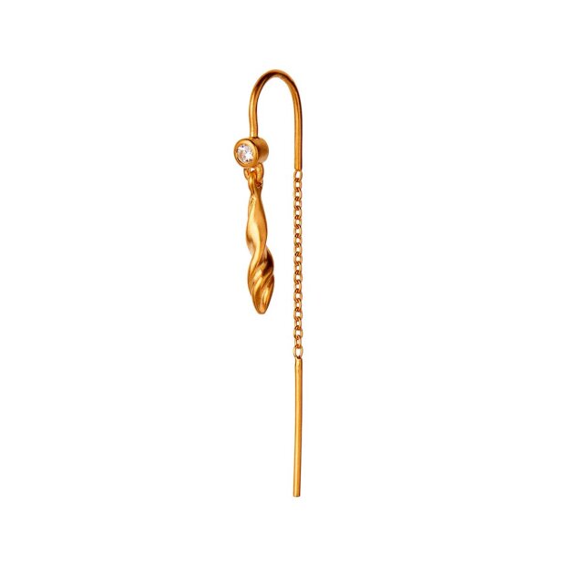 Billede af Dangling Petit Velvet Earring With Chain 1 Pc | Forgyldt Fra Stine A