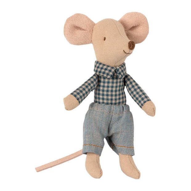 MAILEG - LITTLE BROTHER MOUSE IN MATCHBOX - 10 CM