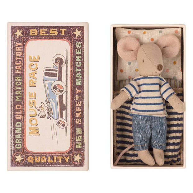 MAILEG - BIG BROTHER MOUSE IN MATCHBOX - 13 CM