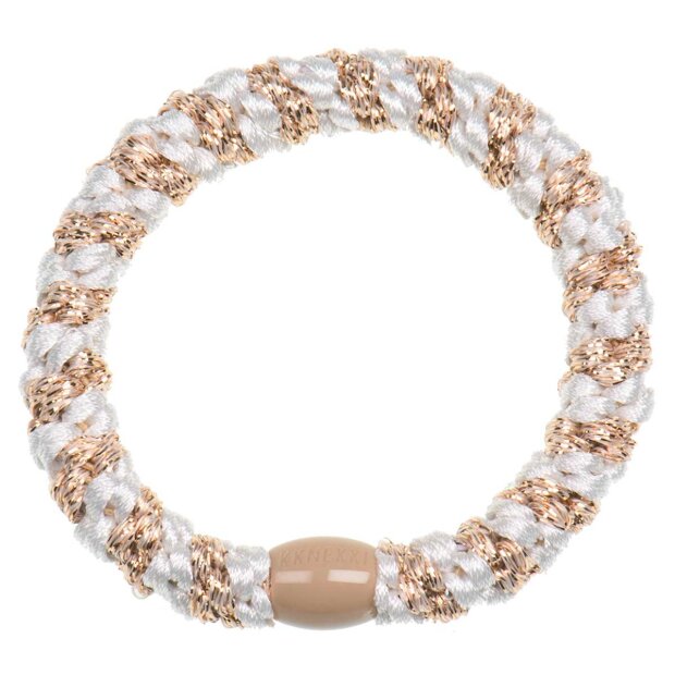 BON DEP - KKNEKKI HÅRELASTIK | WHITE/BEIGE GLITTER
